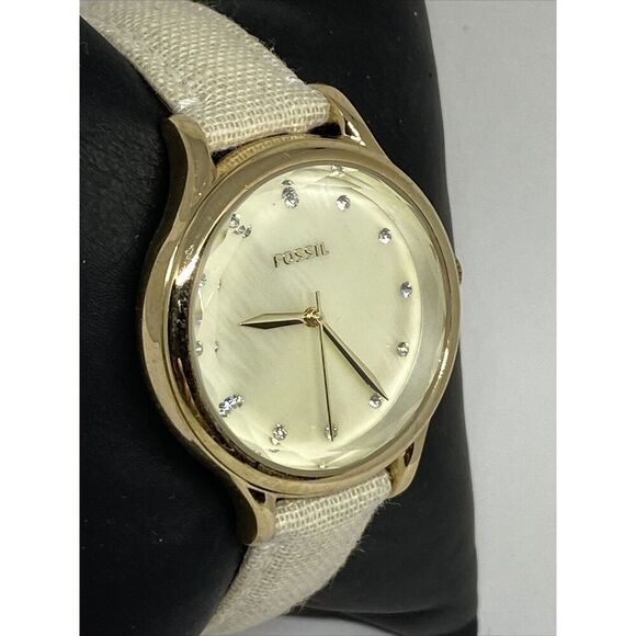 Fossil Laney BQ3391 Women's Cream Leather Analog Dial Quartz Wrist Watch XR639 - Picture 5 of 12